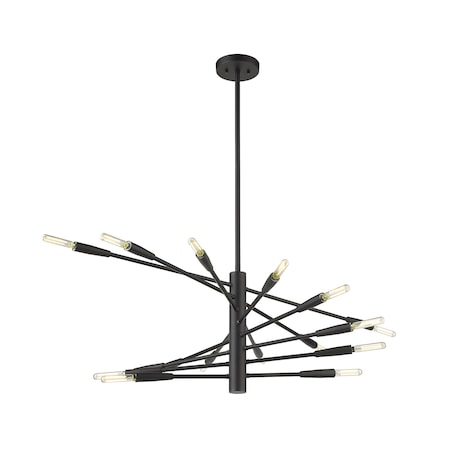 Z-Lite Ascension 16 Light Chandelier, Matte Black 737-16MB